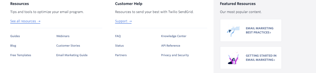 Sendgrid vs Mailchimp: sendgrid community and resources